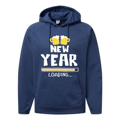 New Year 2020 Loading Beer Celebration New Years Eve Funny Gift Performance Fleece Hoodie