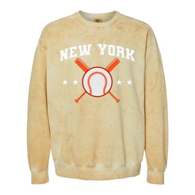 New York Baseball Fan Colorblast Crewneck Sweatshirt