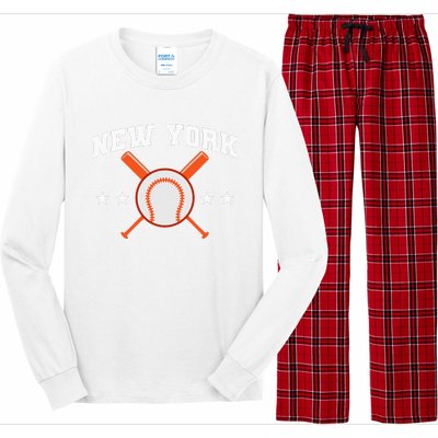 New York Baseball Fan Long Sleeve Pajama Set