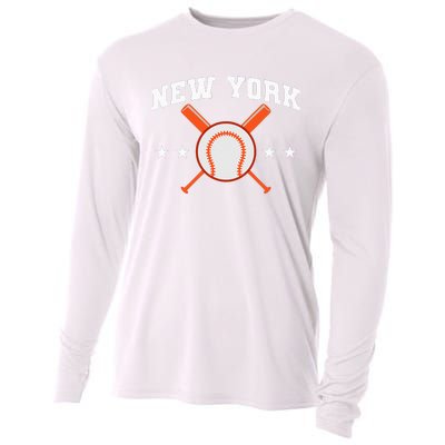 New York Baseball Fan Cooling Performance Long Sleeve Crew