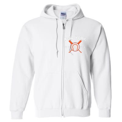 New York Baseball Fan Full Zip Hoodie