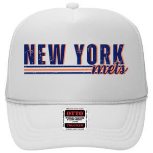 New York Baseball Ny Mets High Crown Mesh Back Trucker Hat