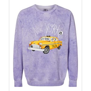 New York Big Apple Yellow Cab Taxi Colorblast Crewneck Sweatshirt