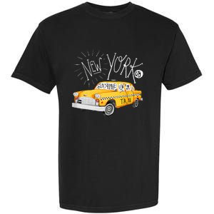 New York Big Apple Yellow Cab Taxi Garment-Dyed Heavyweight T-Shirt