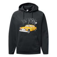 New York Big Apple Yellow Cab Taxi Performance Fleece Hoodie