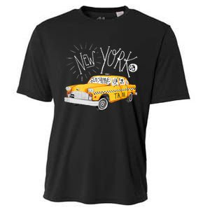 New York Big Apple Yellow Cab Taxi Cooling Performance Crew T-Shirt