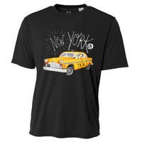 New York Big Apple Yellow Cab Taxi Cooling Performance Crew T-Shirt