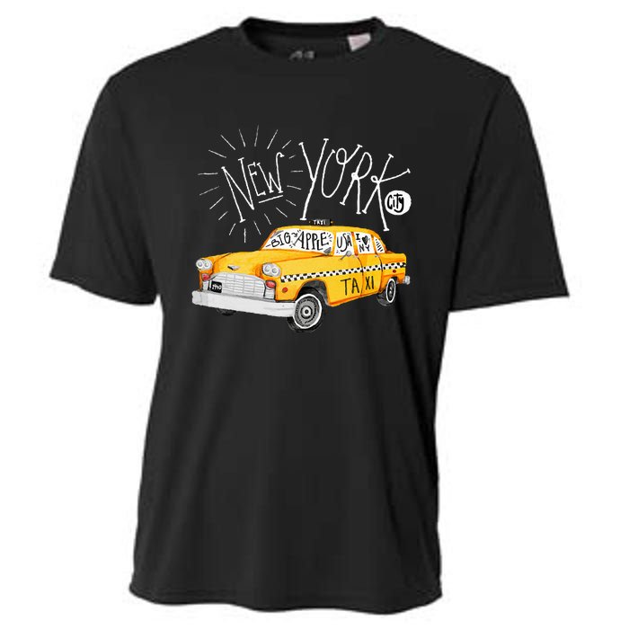 New York Big Apple Yellow Cab Taxi Cooling Performance Crew T-Shirt