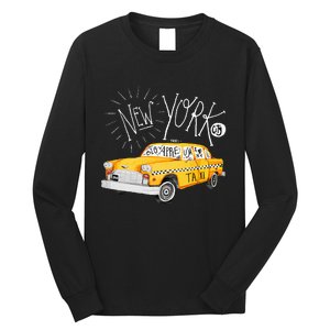 New York Big Apple Yellow Cab Taxi Long Sleeve Shirt