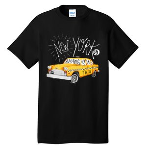 New York Big Apple Yellow Cab Taxi Tall T-Shirt