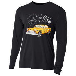 New York Big Apple Yellow Cab Taxi Cooling Performance Long Sleeve Crew