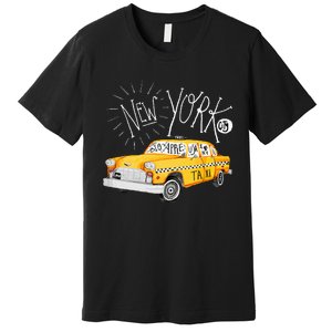 New York Big Apple Yellow Cab Taxi Premium T-Shirt