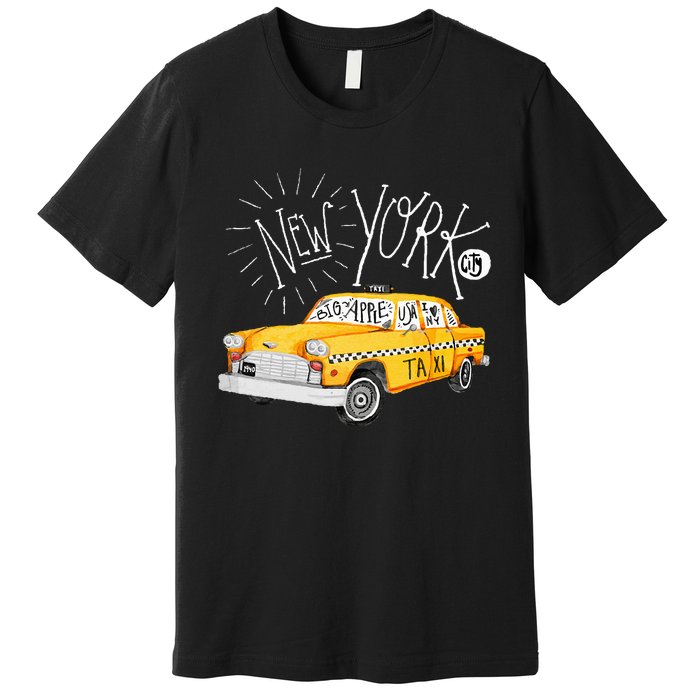 New York Big Apple Yellow Cab Taxi Premium T-Shirt