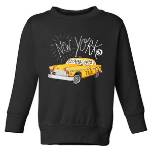 New York Big Apple Yellow Cab Taxi Toddler Sweatshirt