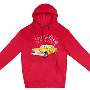 New York Big Apple Yellow Cab Taxi Premium Pullover Hoodie