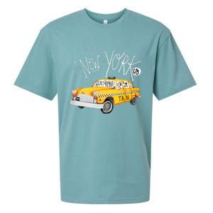 New York Big Apple Yellow Cab Taxi Sueded Cloud Jersey T-Shirt