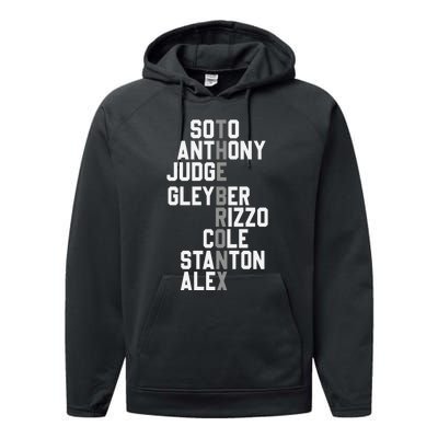 New York Baseball Player Name Performance Fleece Hoodie