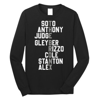 New York Baseball Player Name Long Sleeve Shirt