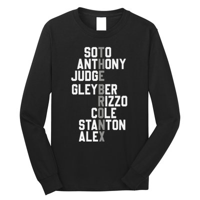 New York Baseball Player Name Long Sleeve Shirt