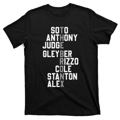 New York Baseball Player Name T-Shirt