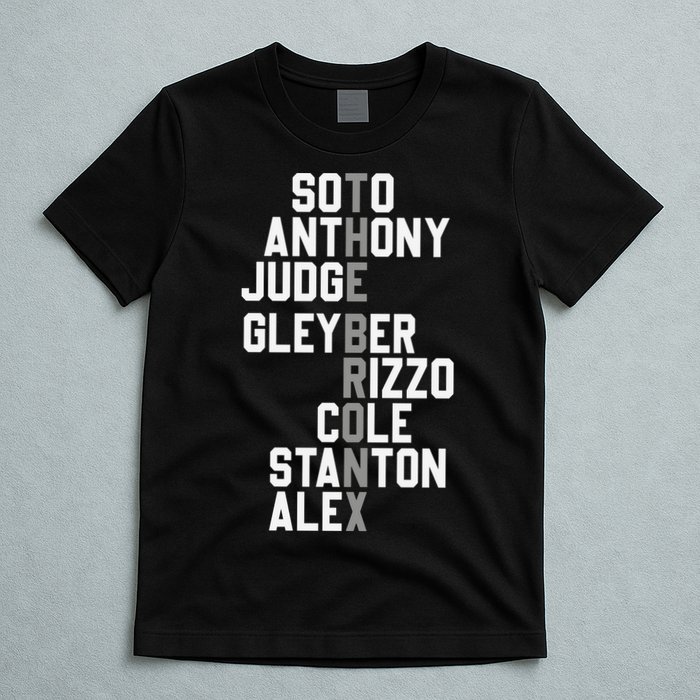 New York Baseball Player Name T-Shirt