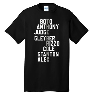 New York Baseball Player Name Tall T-Shirt