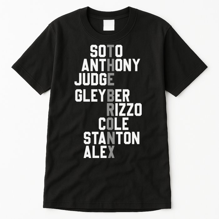 New York Baseball Player Name Tall T-Shirt
