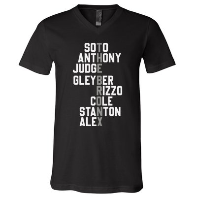 New York Baseball Player Name V-Neck T-Shirt