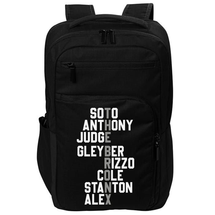 New York Baseball Player Name Impact Tech Backpack