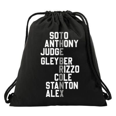 New York Baseball Player Name Drawstring Bag
