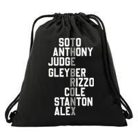 New York Baseball Player Name Drawstring Bag