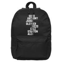 New York Baseball Player Name 16 in Basic Backpack