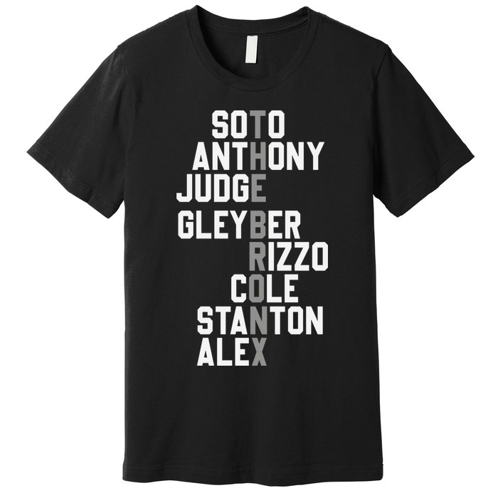 New York Baseball Player Name Premium T-Shirt