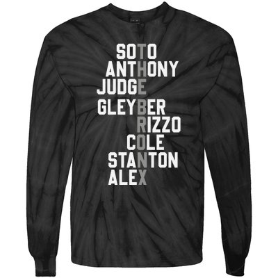 New York Baseball Player Name Tie-Dye Long Sleeve Shirt