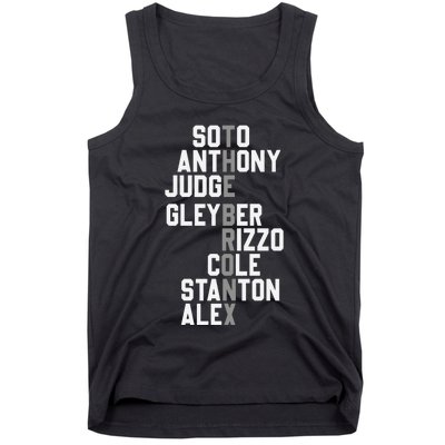 New York Baseball Player Name Tank Top