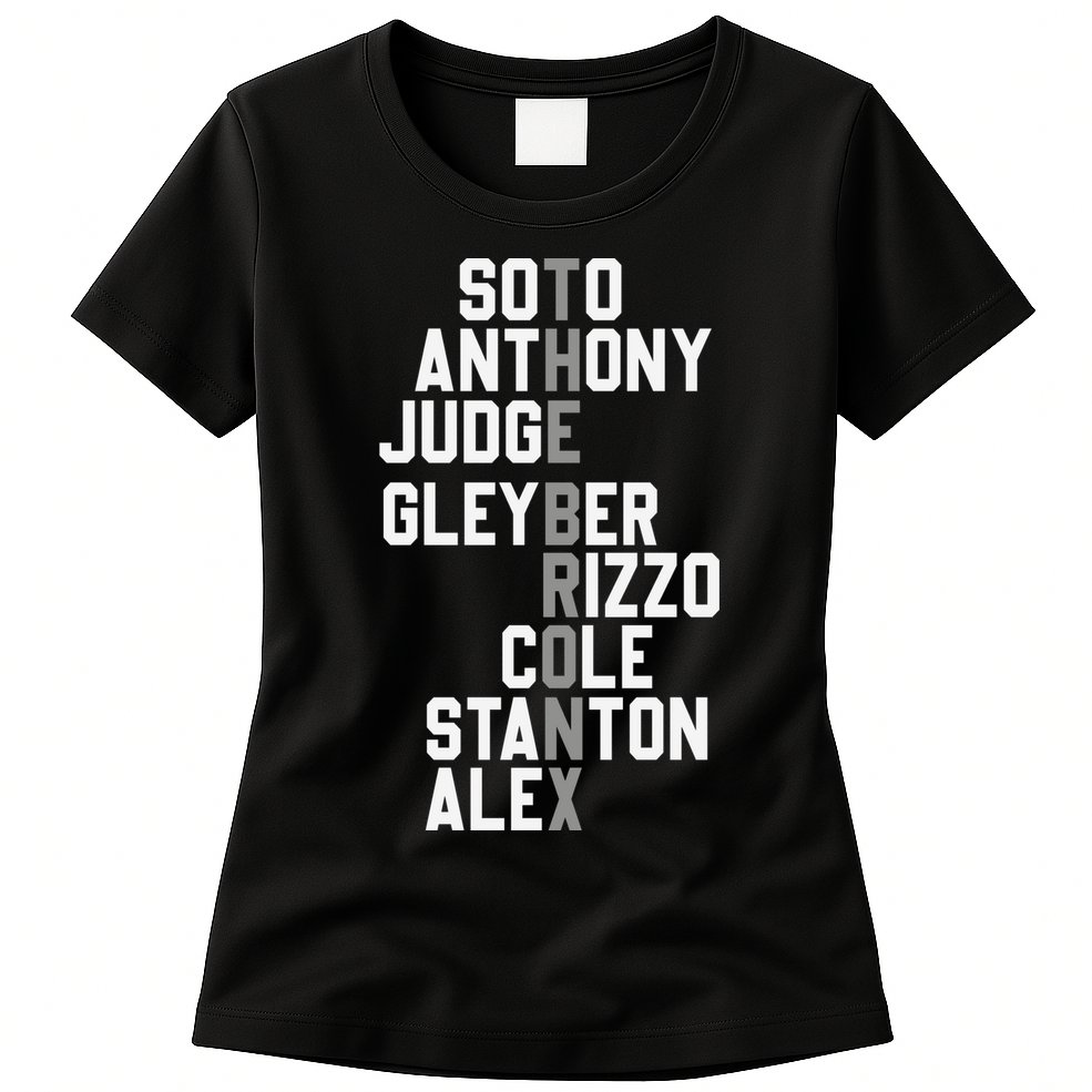 New York Baseball Player Name Womens T-Shirt