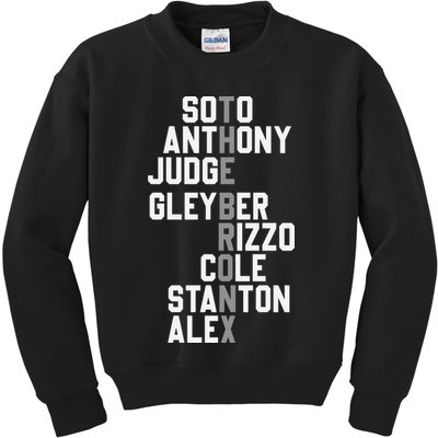 New York Baseball Player Name Kids Sweatshirt