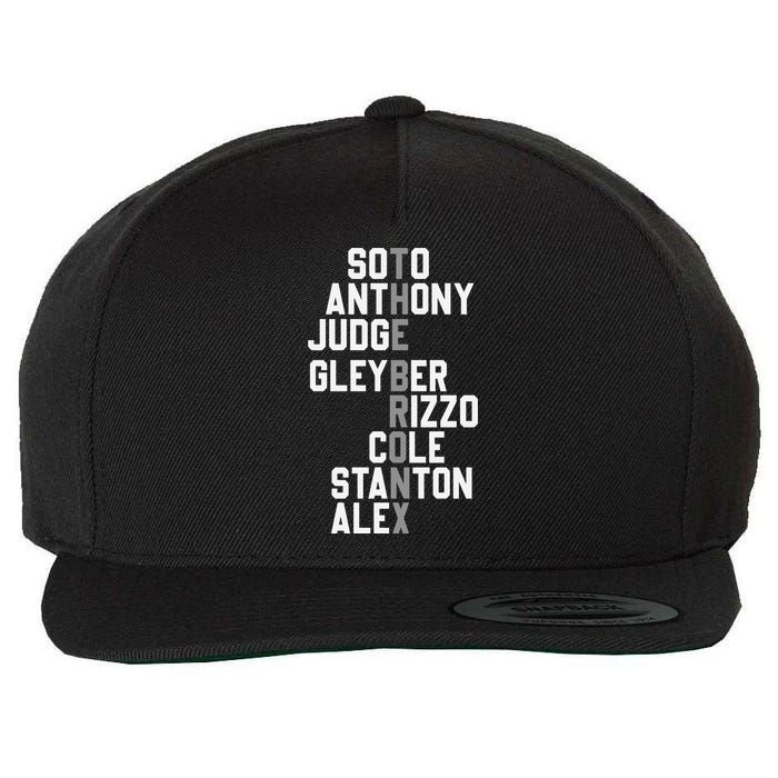 New York Baseball Player Name Wool Snapback Cap