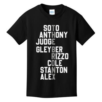 New York Baseball Player Name Kids T-Shirt