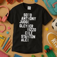 New York Baseball Player Name Kids T-Shirt