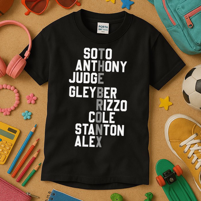 New York Baseball Player Name Kids T-Shirt