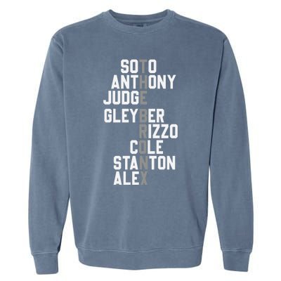 New York Baseball Player Name Garment-Dyed Sweatshirt