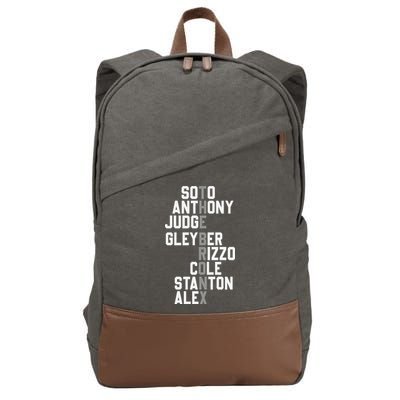 New York Baseball Player Name Cotton Canvas Backpack