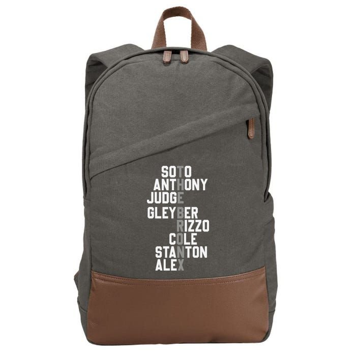 New York Baseball Player Name Cotton Canvas Backpack