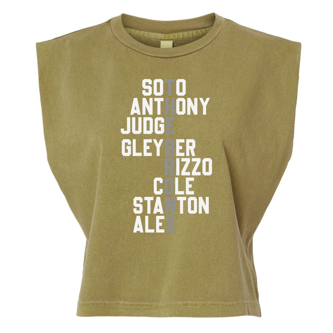 New York Baseball Player Name Garment-Dyed Women's Muscle Tee