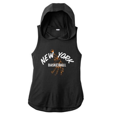 New York Basketball Jersey Ladies PosiCharge Tri-Blend Wicking Draft Hoodie Tank