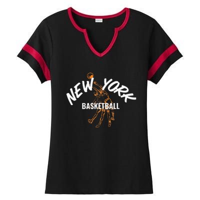 New York Basketball Jersey Ladies Halftime Notch Neck Tee