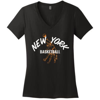 New York Basketball Jersey Women's V-Neck T-Shirt