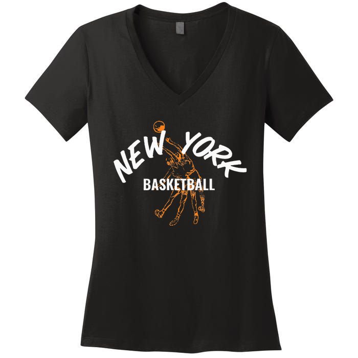 New York Basketball Jersey Women's V-Neck T-Shirt