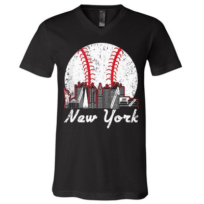 New York Baseball NY V-Neck T-Shirt